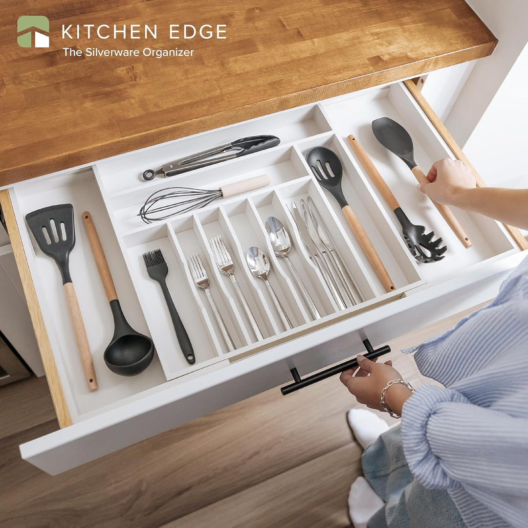 KitchenEdge Hochwertiger Besteck- und Utensilien-Organizer für Küchenschubladen, lebensmittelecht, e