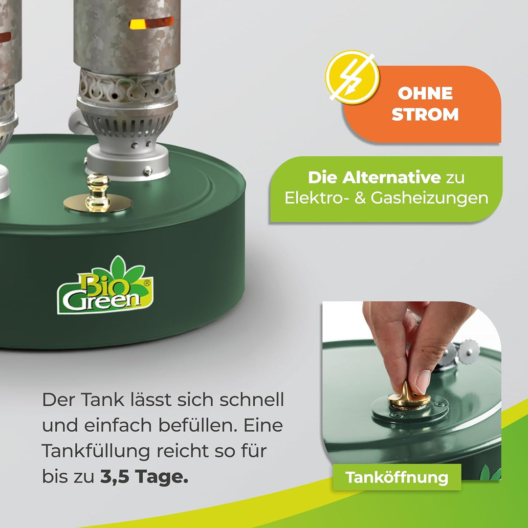 BioGreen Paraffin-Gewächshaus-Heizung WARMAX Power 5 | max. 600 Watt Heizleistung | für Gewächshäuse