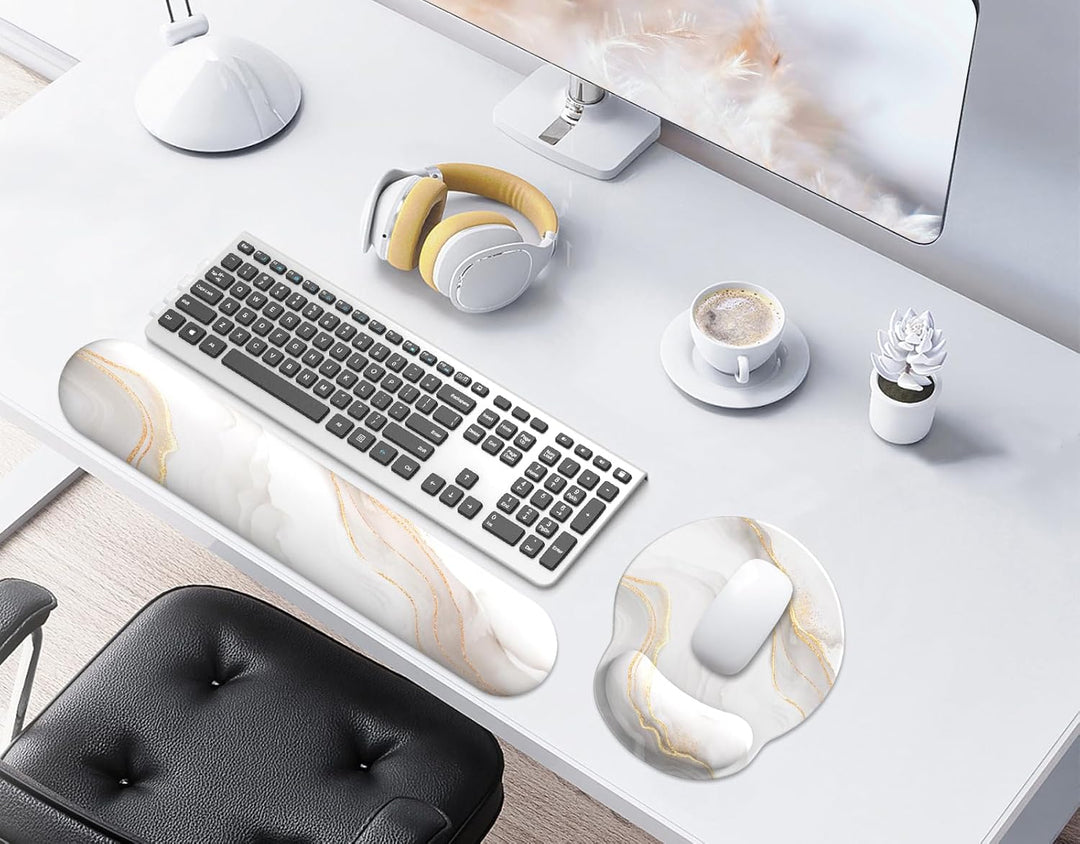Mauspad mit Gelkissen,Mousepad mit Handauflage Ergonomisches, Bequemes Computer-Handballenauflage Ma