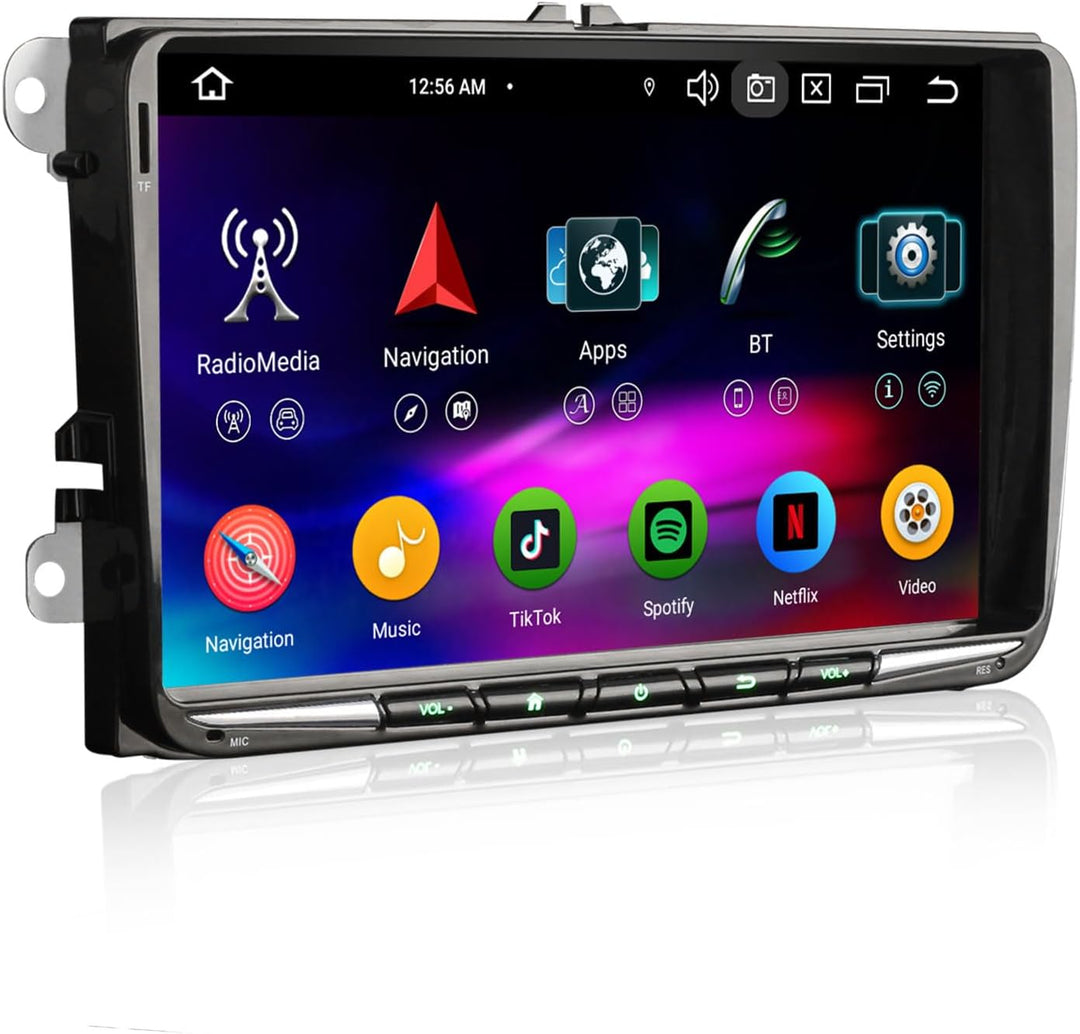 Erisin 9 Zoll Android 14 Acht-Kern 4GB+64GB DAB+ Autoradio Für VW Passat B6 Golf 5 Golf 6 Tiguan Tou