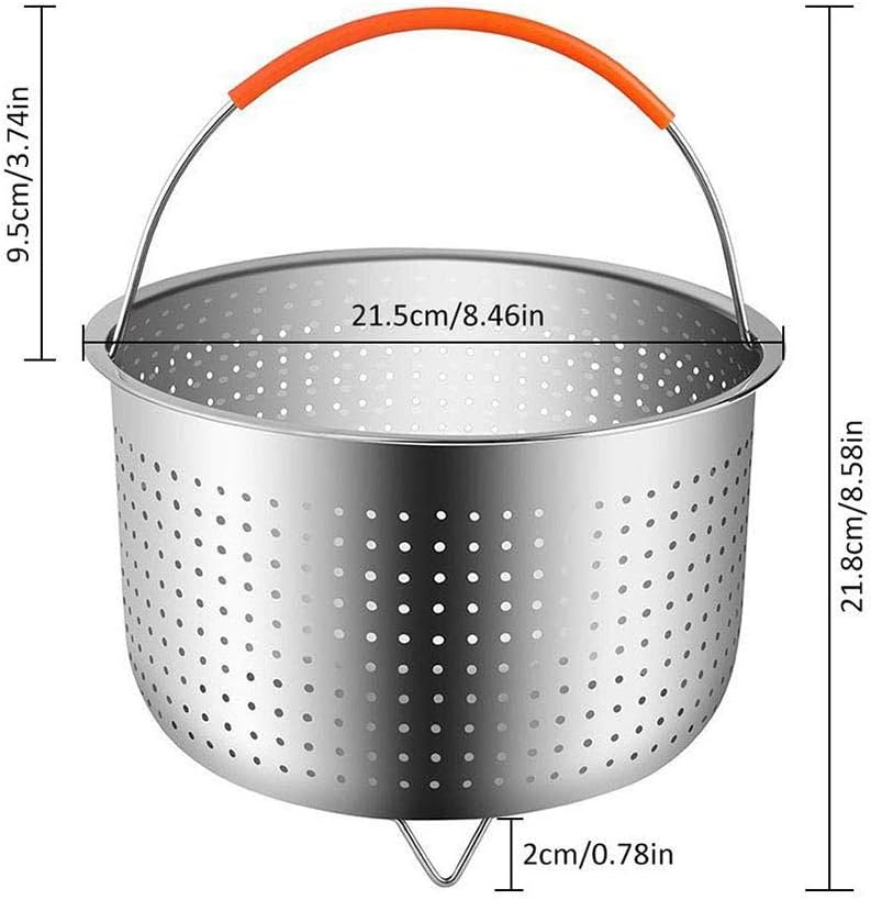 Dämpfkorb Edelstah, Dämpfeinsatz Instant Topf Zubehör Edelstahl Dampfeinsatz Mit Silikon Griff Fit S