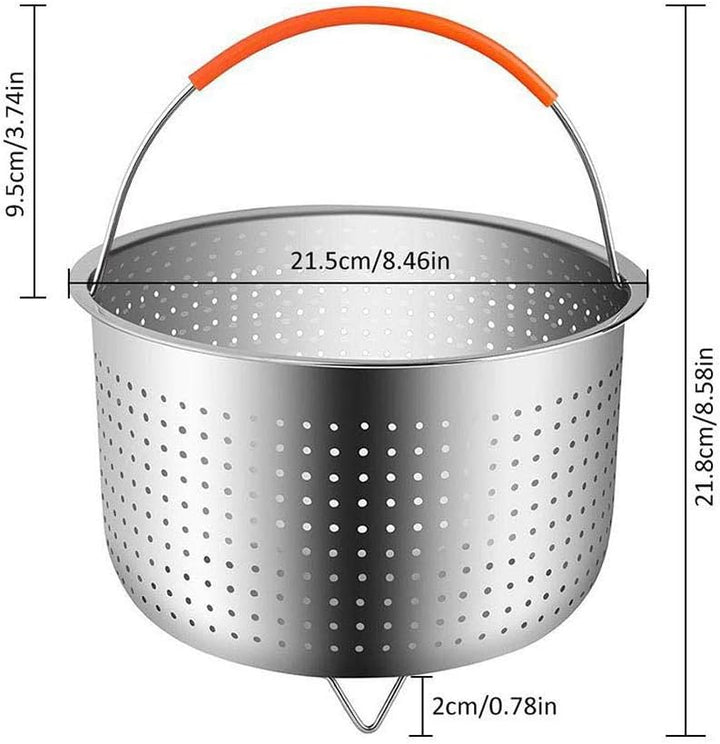 Dämpfkorb Edelstah, Dämpfeinsatz Instant Topf Zubehör Edelstahl Dampfeinsatz Mit Silikon Griff Fit S