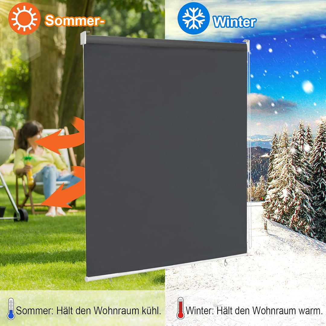 LZQ Senkrechtmarkise Balkonmarkise Sonnenschutz, UV-beständige Vertikalmarkise, Windschut und Sichts