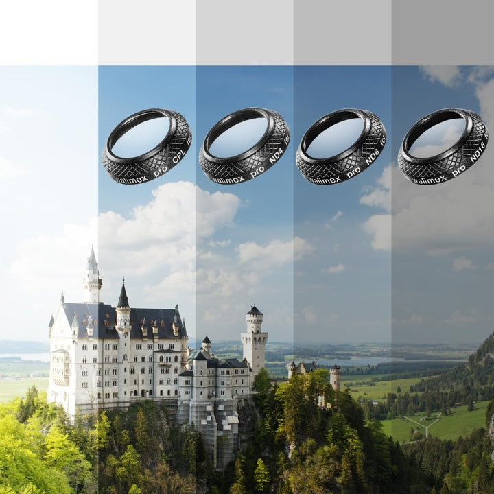 Walimex Pro Drohnenfilter Set DJI Mavic Pro (CPL, ND 4, ND 8, ND 16, inkl. Schutzhülle) schwarz, Set