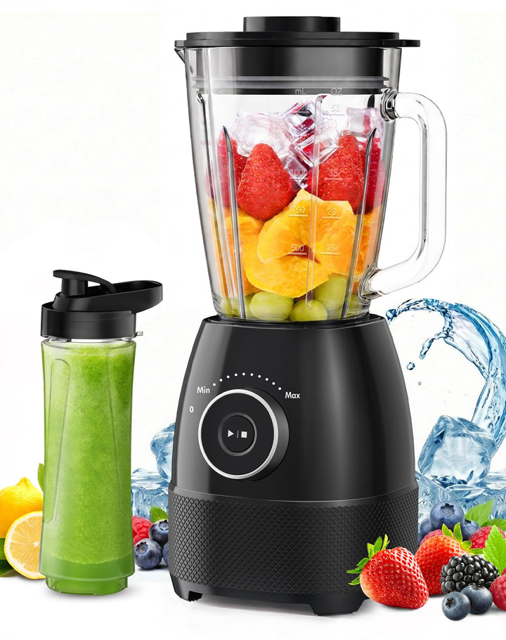Mixer, Smoothie Maker, Standmixer, 1500 Watt Hochgeschwindigkeits Mixer Smoothie Maker mit 1,5L Glas