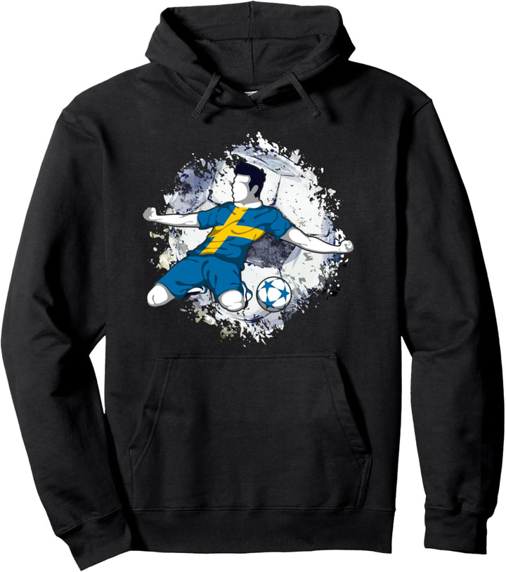 Schweden Fussball Schwedische Nationalflagge Football Lovers Pullover Hoodie
