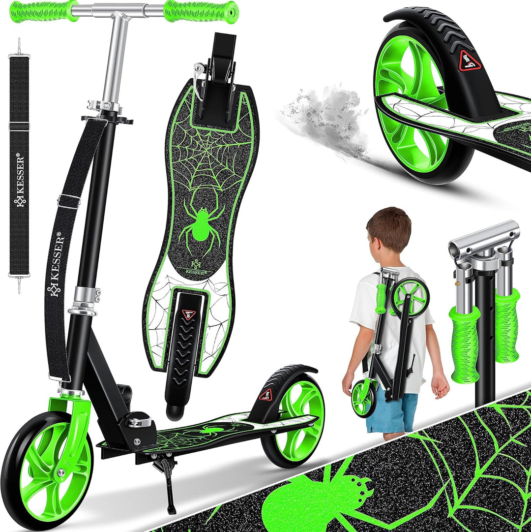 KESSER® Scooter Roller Kinderroller Cityroller Tretroller Kickroller Kickscooter 1. Spider (Green),