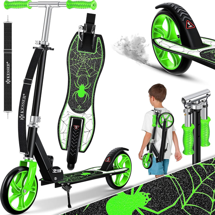 KESSER® Scooter Roller Kinderroller Cityroller Tretroller Kickroller Kickscooter 1. Spider (Green),