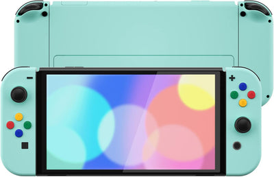 eXtremeRate Full Hülle für Nintendo Switch OLED, DIY-Ersatz Konsole case & Kickstand, NS Joycon Gehä