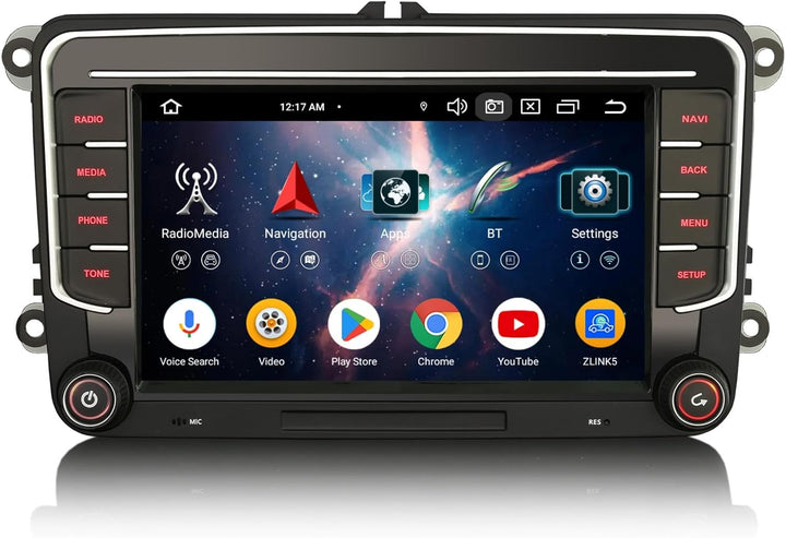 Erisin Acht Kern 4GB+64GB Android 14 Autoradio Bluetooth Für VW Caddy Amarok Crafter T6 Polo Skoda Y