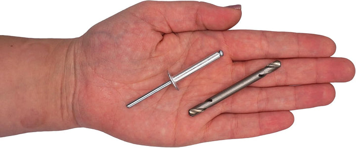 SKIR'CO (250 Stück) Grossflansch Aluminium Blindnieten 5,0 x 30 mm, Stahldorn, Bohrer inklusive 250