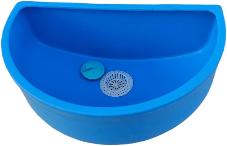 Varile Premium-Set Waschbecken Blau aus Kunststoff für Garten & Keller inkl. Abflusssieb-Haarsieb au