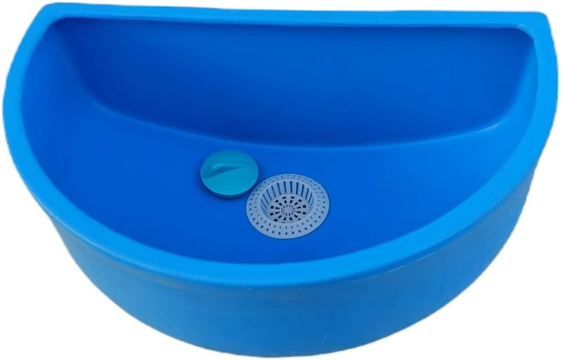 Varile Premium-Set Waschbecken Blau aus Kunststoff für Garten & Keller inkl. Abflusssieb-Haarsieb au