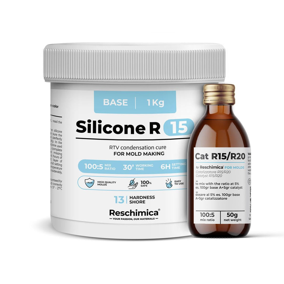 Reschimica Premium abformsilikon R 15 Flüssig Silikonkautschuk zur Erstellung von Silikonformen,dubl