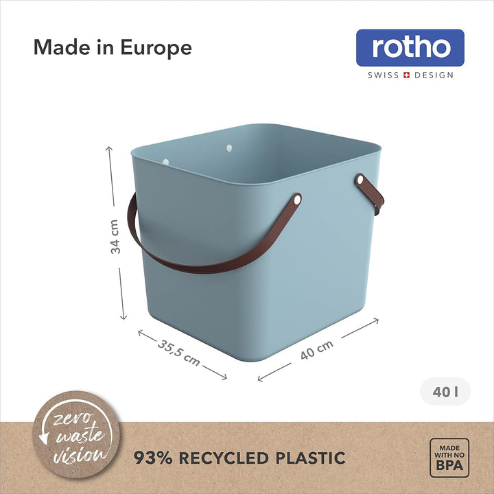 Rotho ALBULA Einkaufskorb 40 l, 2 ergonomische Henkel, bis 40 kg Tragkraft, Kunststoff (PP recycelt)