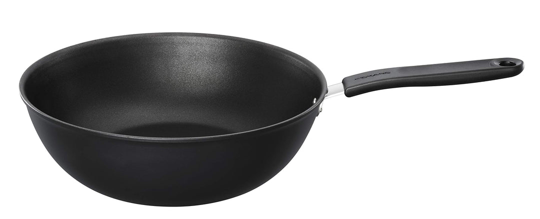 Fiskars Wok, Ø 28 cm, Für alle Kochfelder geeignet, Aluminium, Functional Form, Schwarz, 1027705, Wo