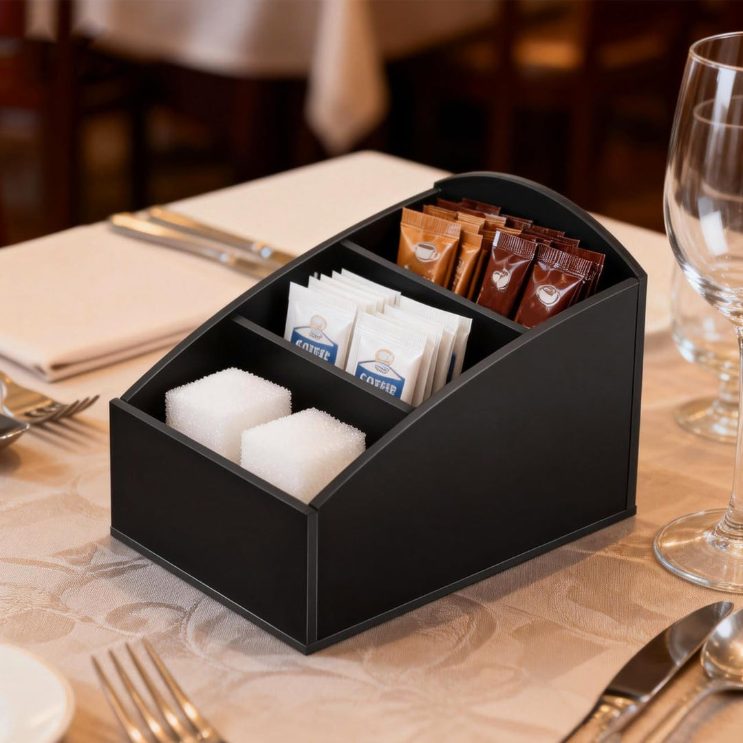 Baluue 2 Stück Kompakter Kaffee Organizer mit Separatem Fächersystem für Teebeutel Zuckertüten und G