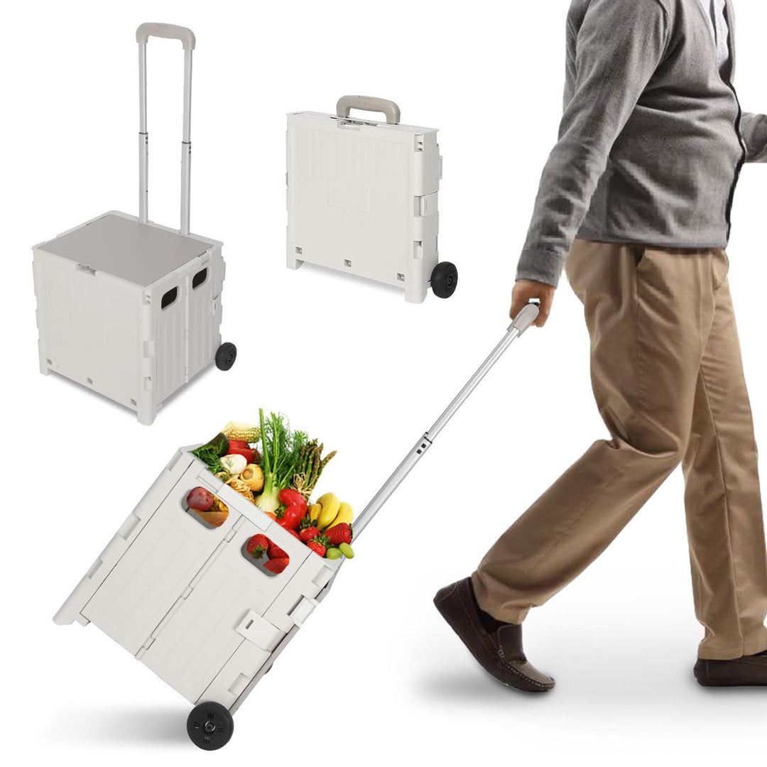 Einkaufstrolley 45 Liter faltbar, 2 grosse Räder, verstellbare Zugstange, bis 40kg belastbar, platzs
