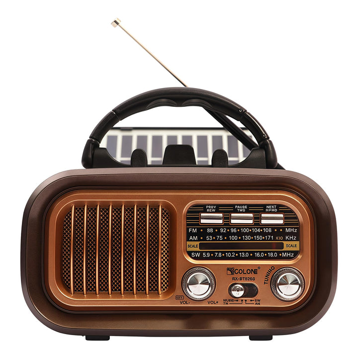 Retro Radio mit Bluetooth: AM/FM/SW Radio, Nostalgie Ra dio mit Solarladefunktion + 5W-Lautsprecher,