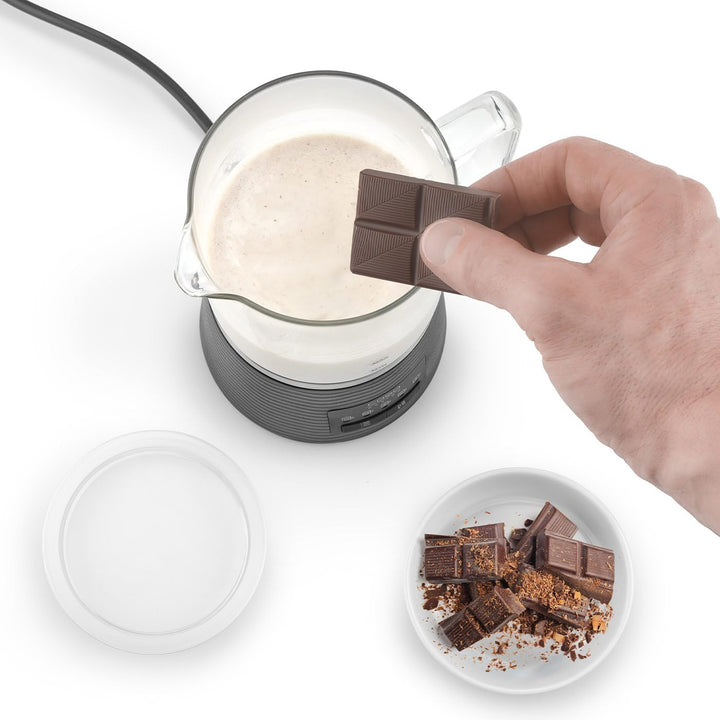 CASO CappuLatte - elektrischer Milchaufschäumer, cremiger Milchschaum, Milchschäumer heiss & kalt, K
