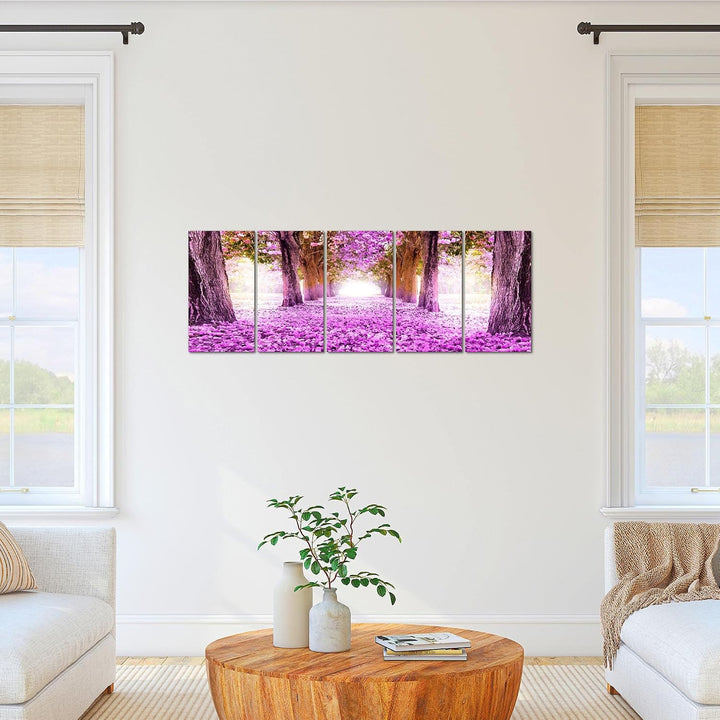Runa Art Bild Wald Landschaft Wandbilder auf Vlies Leinwand 5 Teilig Wanddekoration Schlafzimmer Woh