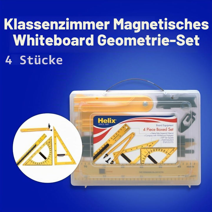 Helix Whiteboard-Lineal X24050, magnetisch, 60 cm Set gelb Whiteboard-Set, 4-teilig, Whiteboard-Set,