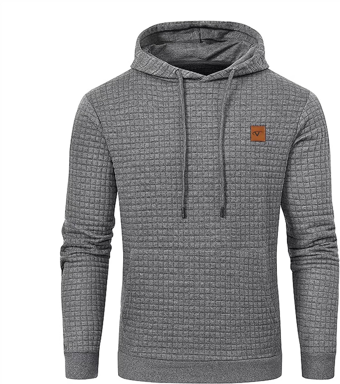 Tansozer Herren Hoodie Casual Sweatshirt Classic Kapuzenpullover mit Tasche XXL Hellgrau, XXL Hellgr