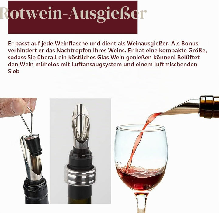ZBPASL Korkenzieher Set in Holzkiste Geschenk,Luxus Weinöffner,Wein Sommelier Sets mit Flaschenöffne