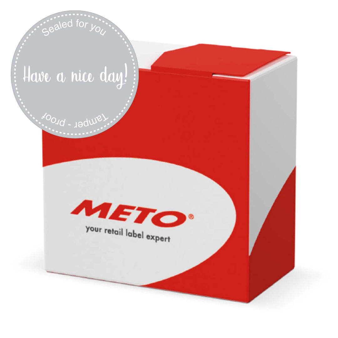 Meto Siegeletiketten in Spendbox (80mm rund, Pastel-Grau, permanent klebend, Sicherheitsschnitt, 500