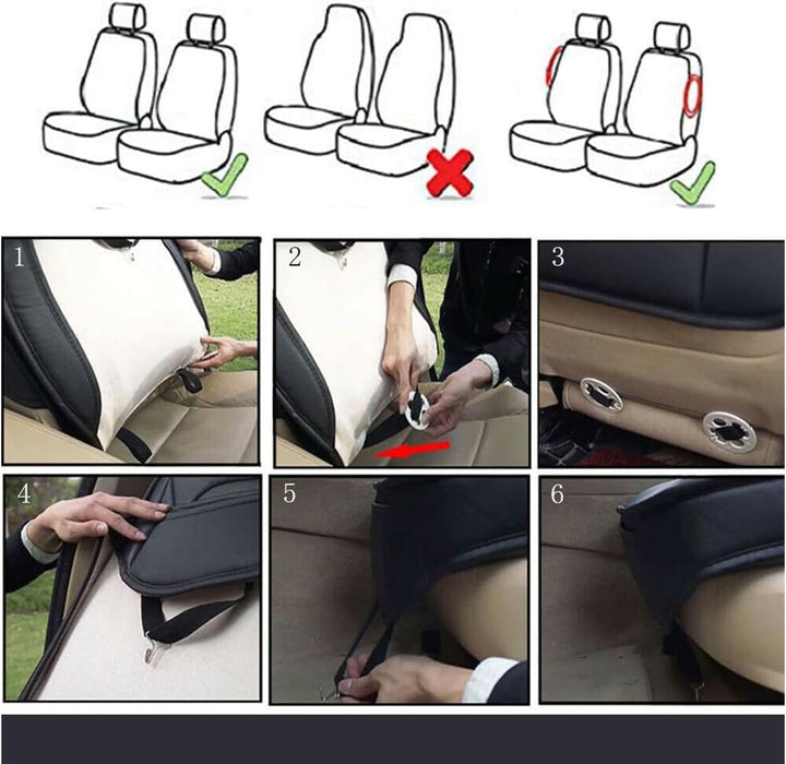 Universal Autositzbezüge Auto Vordersitz 2 Stück Set wasserdicht PU Leder Autositzbezüge Fit für Sko