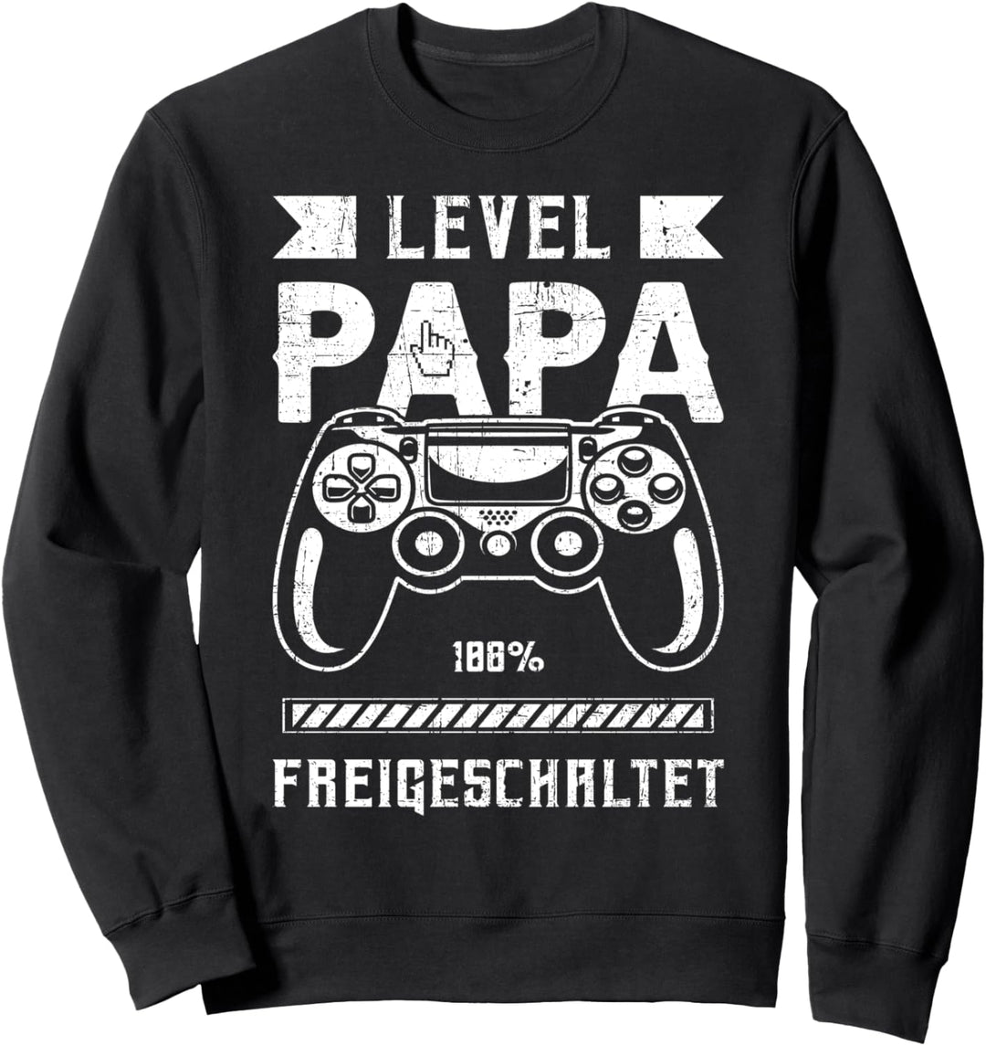 Frischgebackener Papa, Gaming, Level Papa, Game Controller Sweatshirt