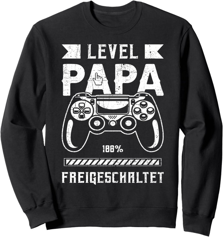 Frischgebackener Papa, Gaming, Level Papa, Game Controller Sweatshirt