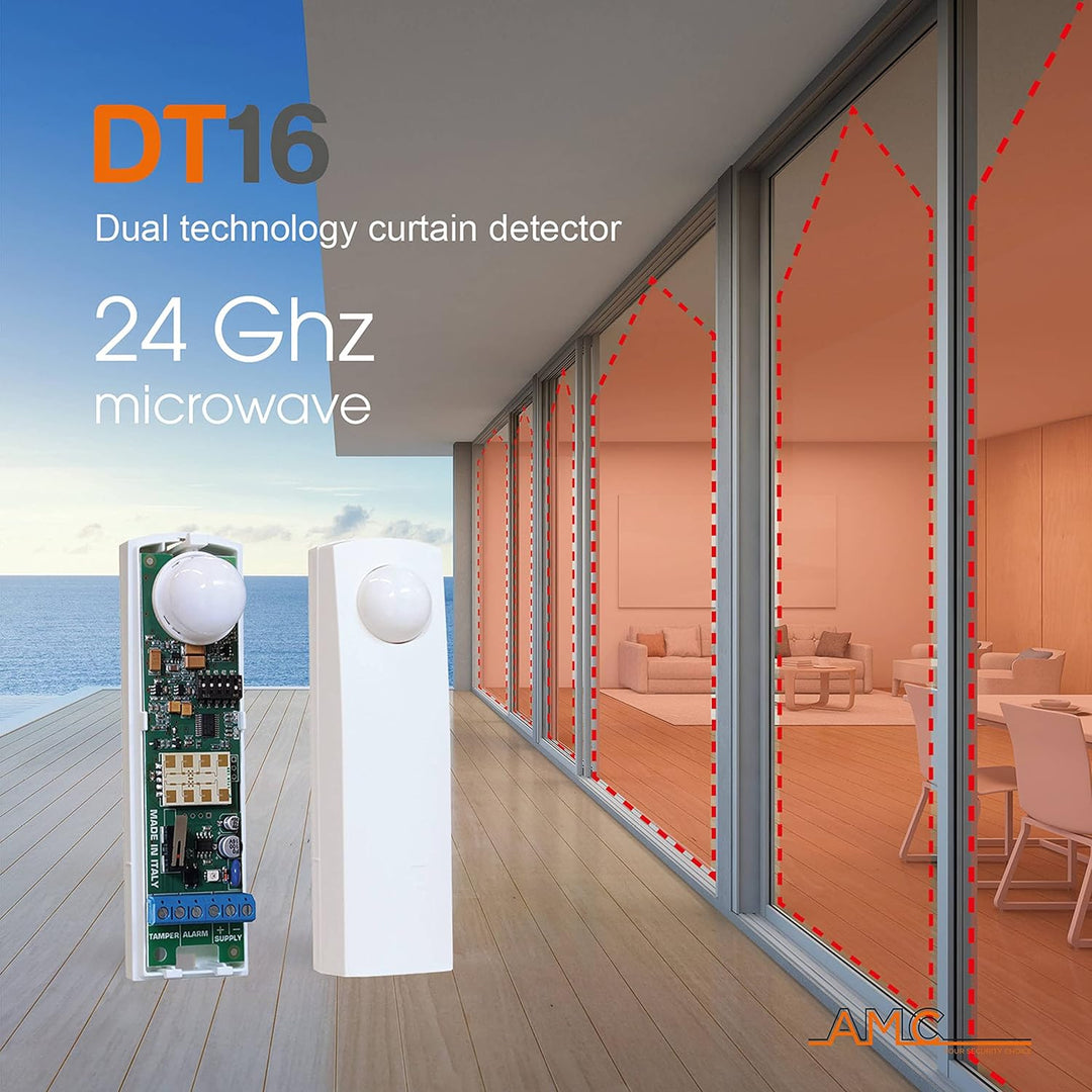 AMC Sensor A Doppelt Technologie, Wirkung Vorhang, für Türen Und Fenster Dt 16 - Weiss