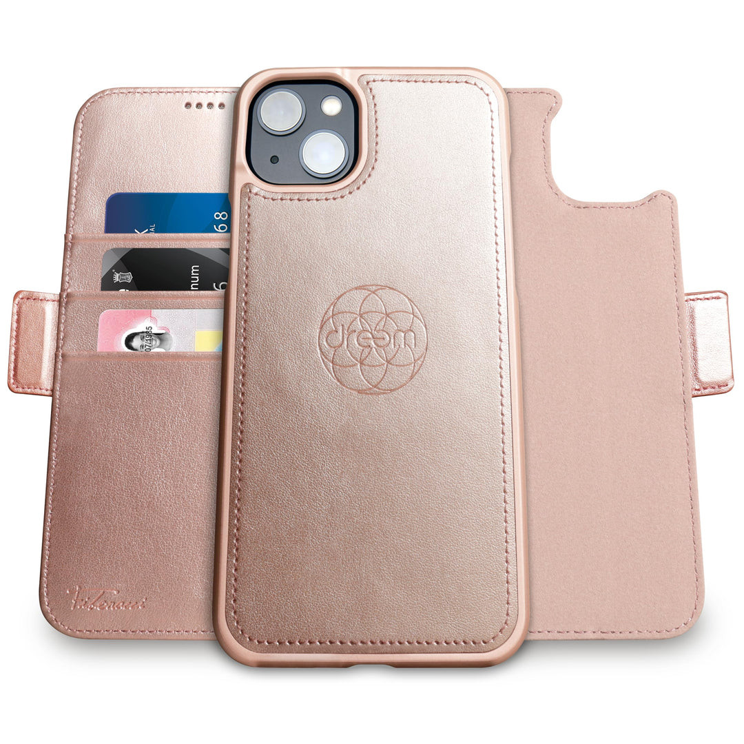 Dreem Fibonacci iPhone 14 Plus Brieftaschen-Etui / 2-in-1 stossfestes Etui und abnehmbares Folio aus