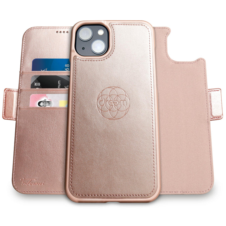Dreem Fibonacci iPhone 14 Plus Brieftaschen-Etui / 2-in-1 stossfestes Etui und abnehmbares Folio aus