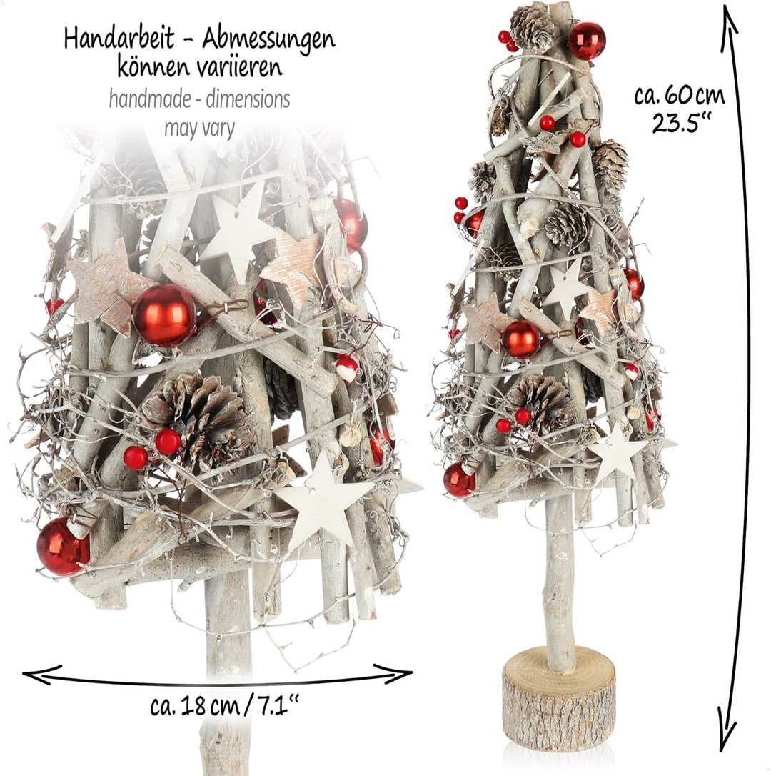 com-four® Deko-Weihnachtsbaum, dekorativer Kleiner Schmuckbaum, tolle Tischdeko, optimal für die Adv