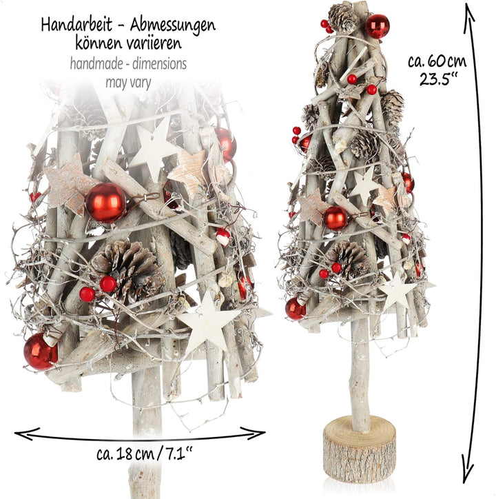 com-four® Deko-Weihnachtsbaum, dekorativer Kleiner Schmuckbaum, tolle Tischdeko, optimal für die Adv