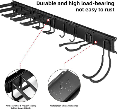 Sinoer Garage Tool Management Wandregal, Garage Wall Management Aufbewahrungsregal mit Haken mit 9 v
