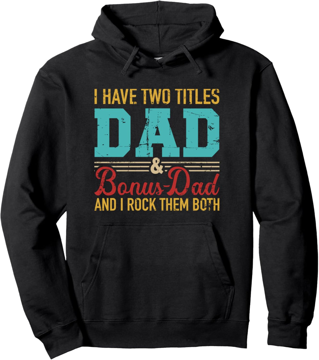 Stiefvater Papa Vater Spruch zwei Titel Pullover Hoodie