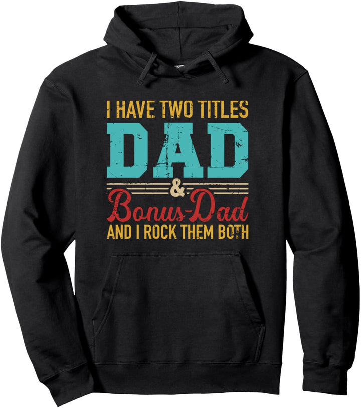 Stiefvater Papa Vater Spruch zwei Titel Pullover Hoodie