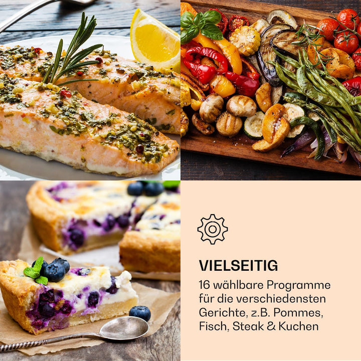 Klarstein AeroVital Cube Chef Heissluftfritteuse - 1700 W Heissluftfriteuse, Airfryer mit Touchscree