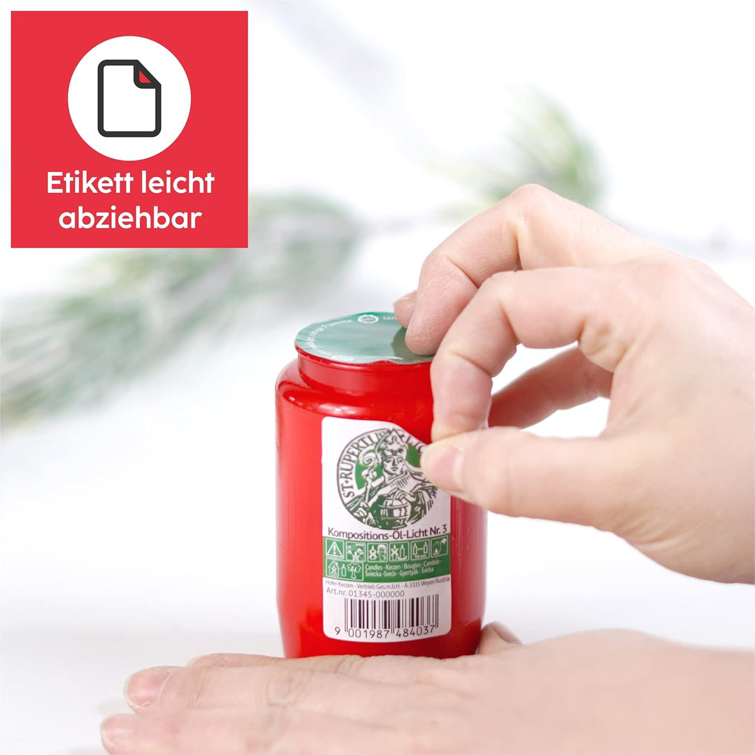 10er Set HOFER Grabkerzen Set [St. Rupertus] Grablicht Brenner ca. 55 Std. Brenndauer | Grabkerze ro