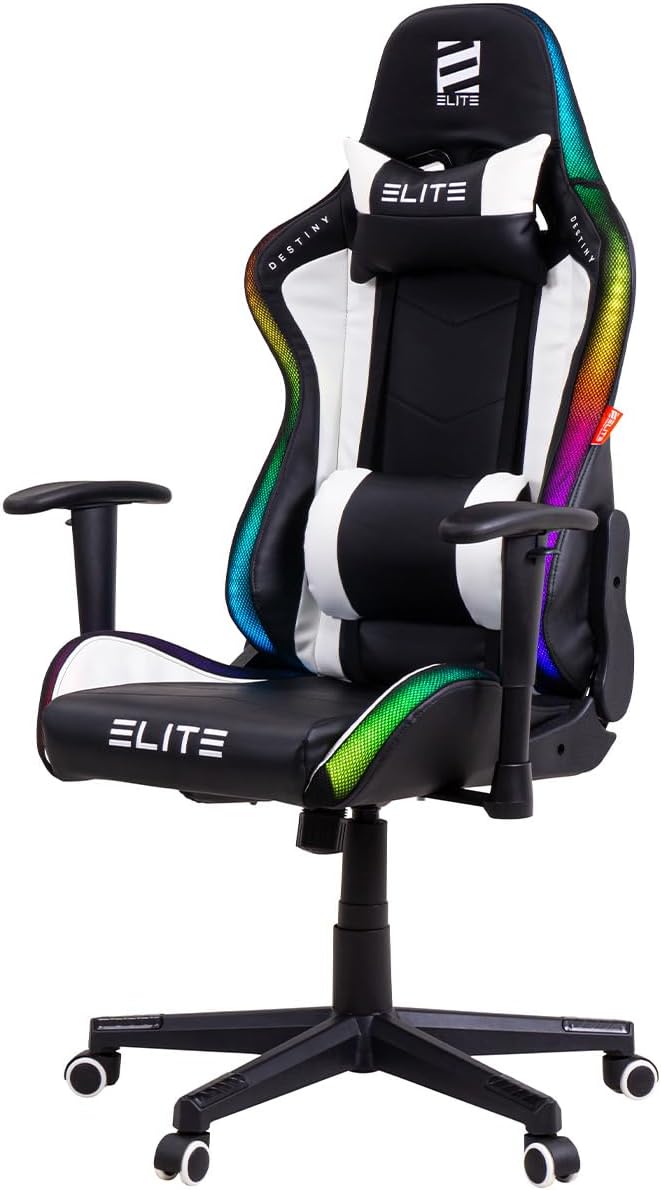 ELITE LED Gaming Stuhl MG200 Destiny - Ergonomischer Bürostuhl - Schreibtischstuhl - Chefsessel - Se