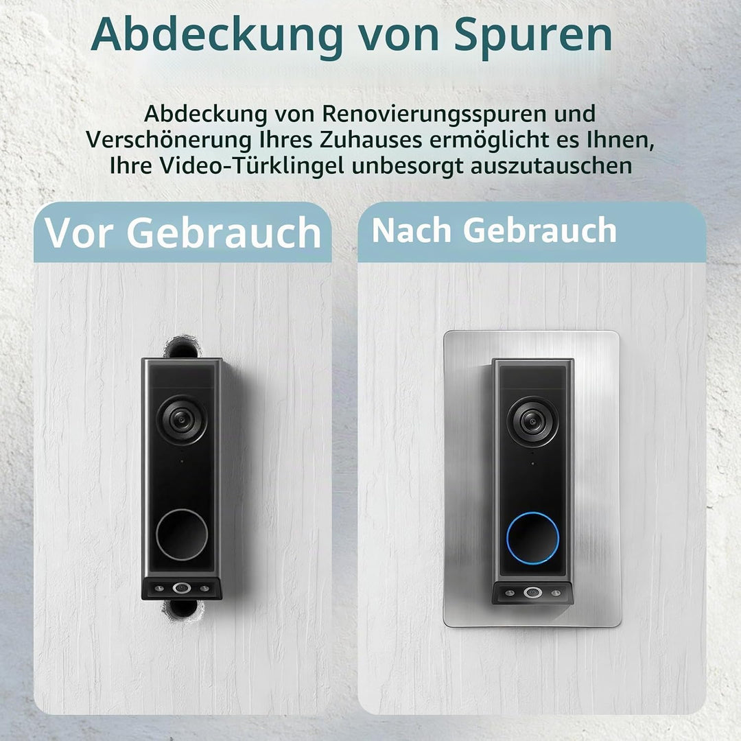 Edelstahl-Blende für Eufy Video Doorbell E340 - Wandplatte Geeignet für Eufy Videotürklingel E340, S