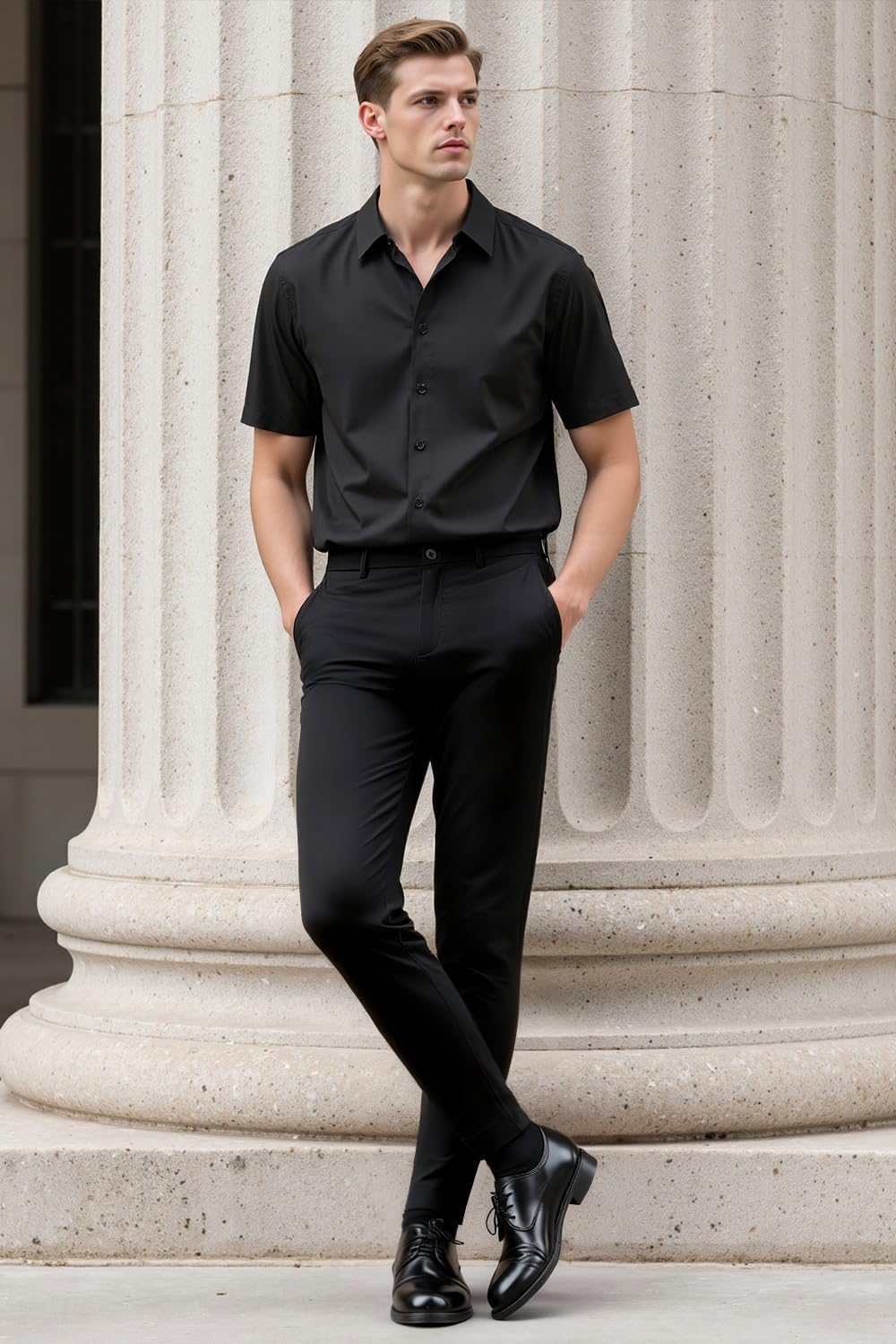 GINGTTO Herren Chino Hose Skinny Chinohose Casual mit Stretch Designer Hose Stoffhose, 30W / 30L Sch