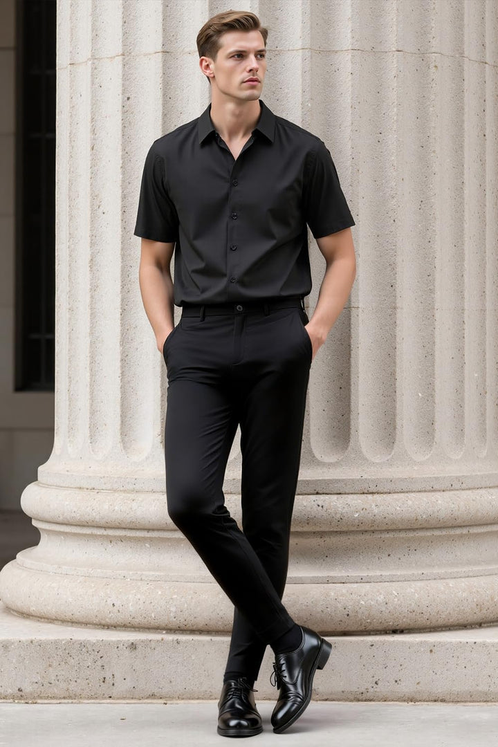 GINGTTO Herren Chino Hose Skinny Chinohose Casual mit Stretch Designer Hose Stoffhose, 30W / 30L Sch