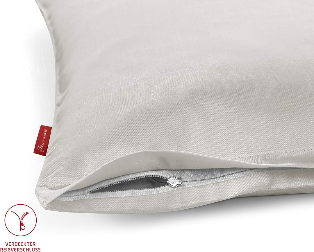 fleuresse Uni-Colours Bettwäsche-Set, Mako Satin, 100 Prozent Baumwolle, Fb. Gold, 240 x 220 cm Oran