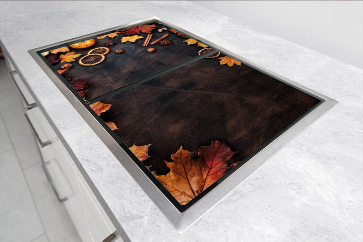 Herdabdeckplatten tweiteilig 100x52 cm Ceranfeld Abdeckung Glas Spritzschutz Abdeckplatte Glasplatte