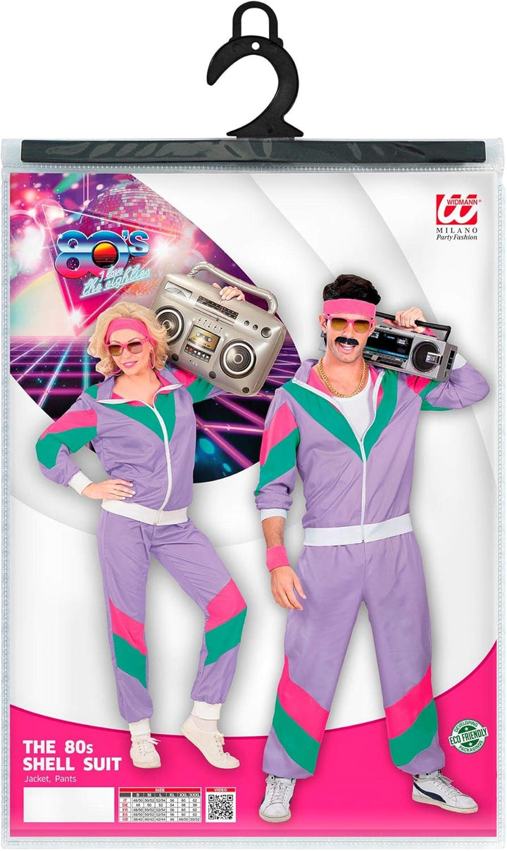 W WIDMANN MILANO Party Fashion - Kostüm Trainingsanzug, 80er Jahre Outfit, Jogginganzug, Bad Taste O