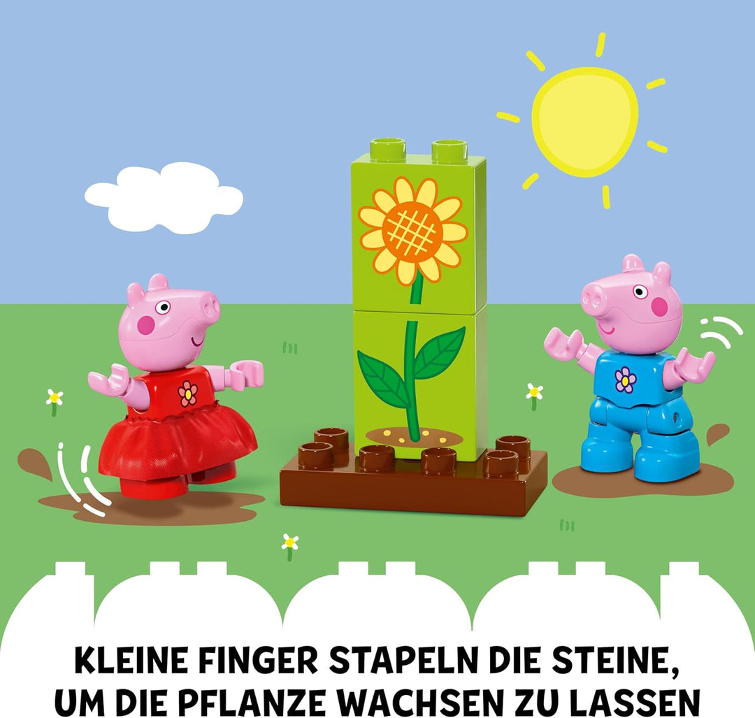 LEGO DUPLO Peppa Wutz Garten mit Baumhaus: Lern-Set für Vorschulkinder zum Bauen und Umbauen mit 2 F